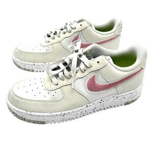 NIKE Women's Size 8.5 Air‎ Force 1 Crater Photon Dust Rush White Pink DH0927-002